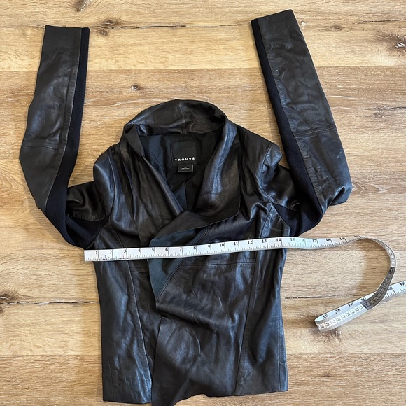 Trouvé Real Leather Drape Jacket Women's XS - Picture 6 of 12